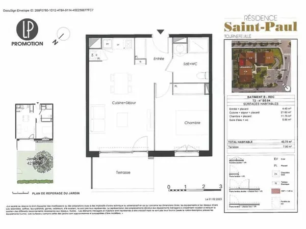 Appartement 2 pièces 42 m²