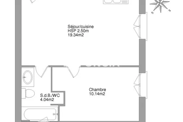 Appartement 2 pièces 34 m²