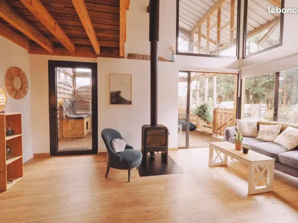 Maison bois 110m2- 3 chambres-Parentis en born