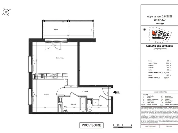 T2 Neuf 46.60 m2 - 2éme étage - La-Roche-sur-Forn