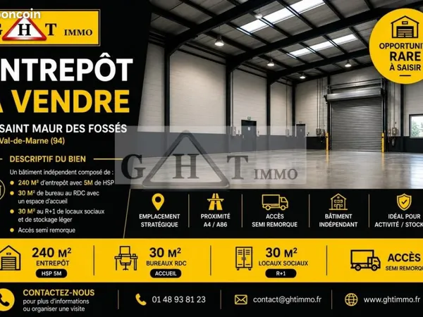 Local industriel 300 m²