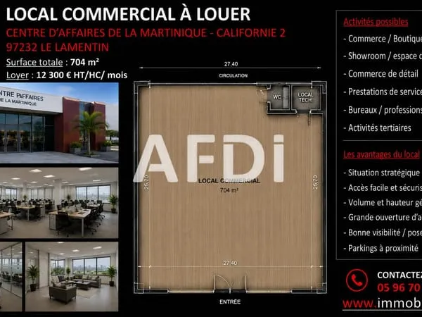 Local de 704 m² pour bureaux centre d'affaires de Californie