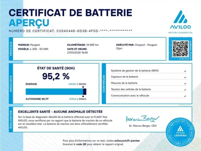 Peugeot 208 electrique 50 kwh 136ch
