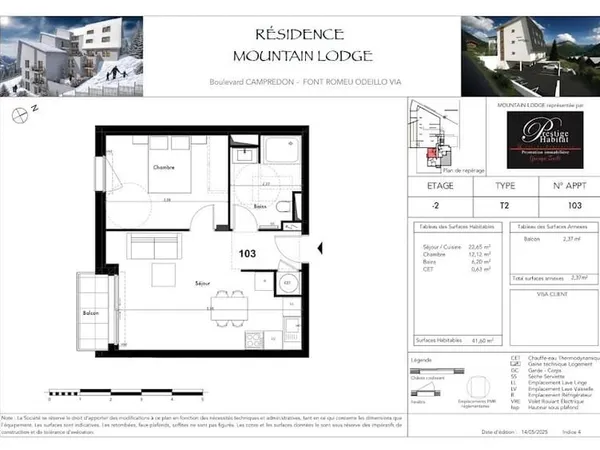 Appartement 2 pièces 42 m²