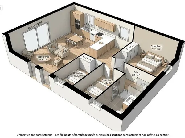 Maison 3 pièces 57 m²