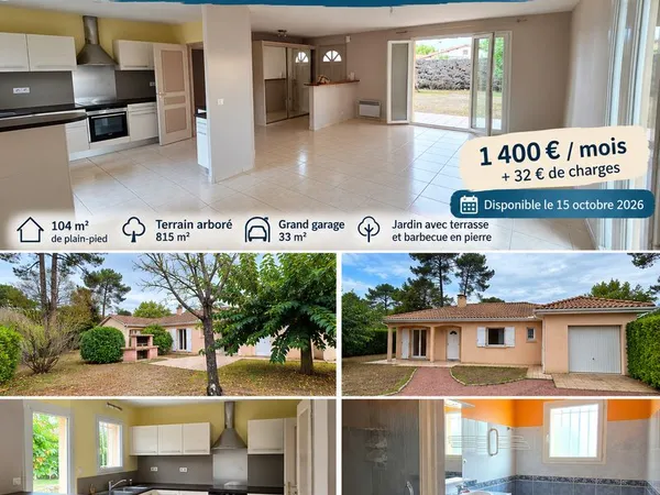 Maison à louer à l'année - andernos-les-bains