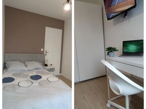 2 Chambre meublées premium - Frigo + TV privative - Baux individuels - VISALE