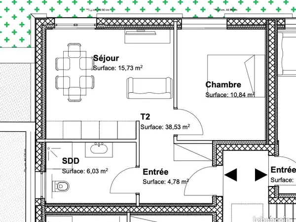 Heillecourt f2 neuf * dernier etage