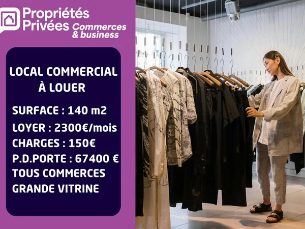 Local commercial 140 m2 - hypercentre Berck plage