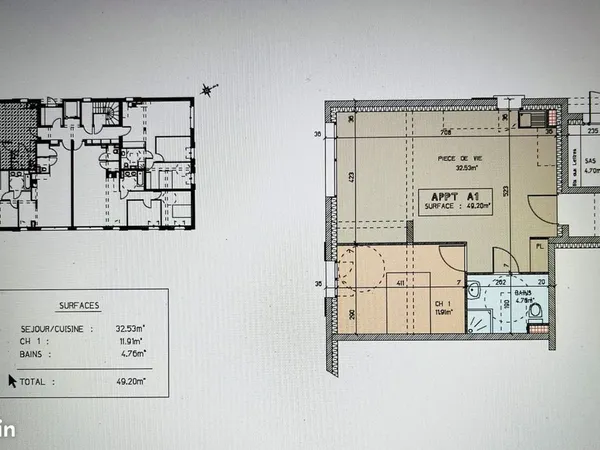 Location Appartement T2 Cremieu immeuble récent