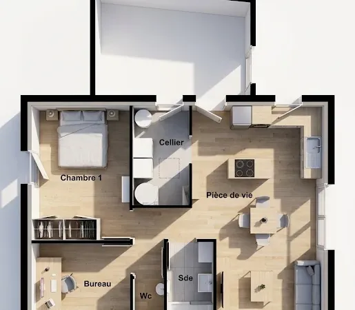 Maison neuve 2 pièces 59 m²