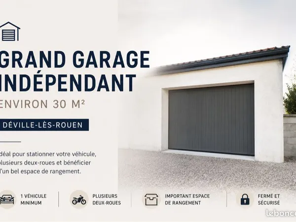 Grand garage indépendant env. 30 m² - Secteur résidentiel calme