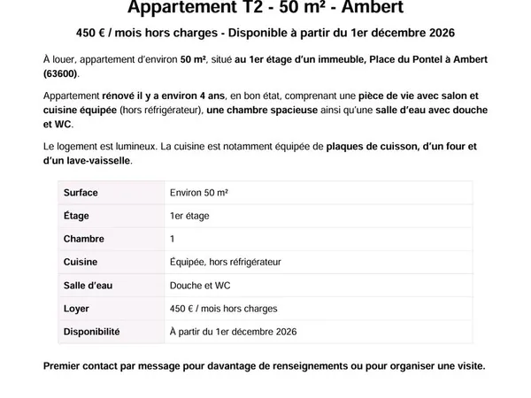 Appartement 50m2