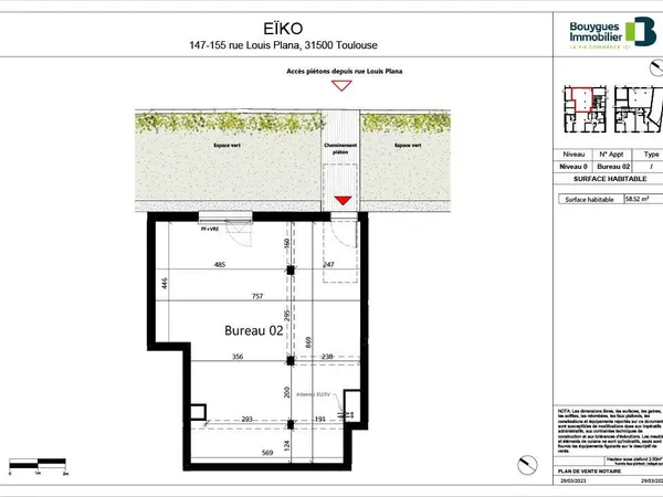 Bureau 59 m²