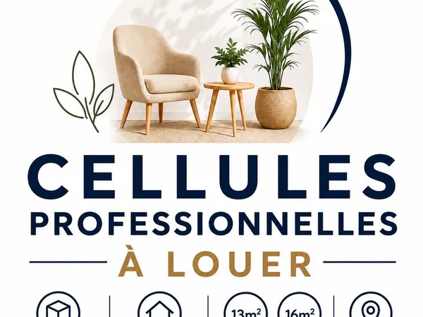 🌿 CELLULES PRO À LOUER - 13 ou 16m² - 470e ou 500e / mois tout compris