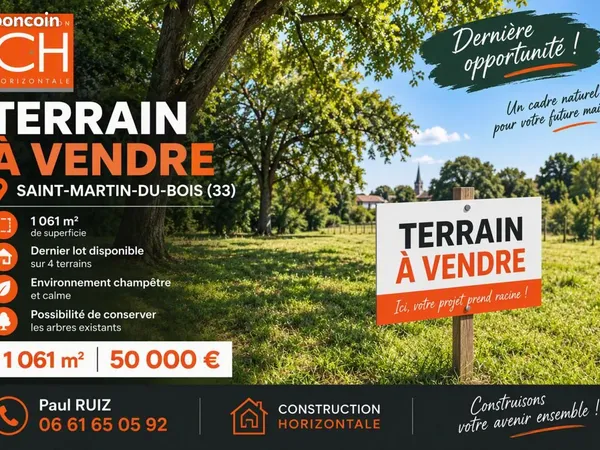 Terrain 1 061 m² Saint Martin Du Bois