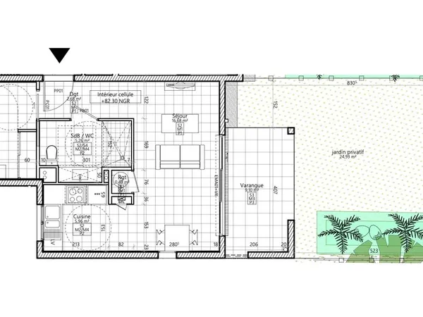 T2 avec jardin privatif - Résidence avec piscine - Sainte-Marie Duparc