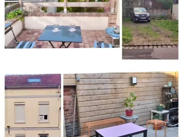 Maison de ville 3 chambres avec véranda , jardinet, terrasse , sous-sol