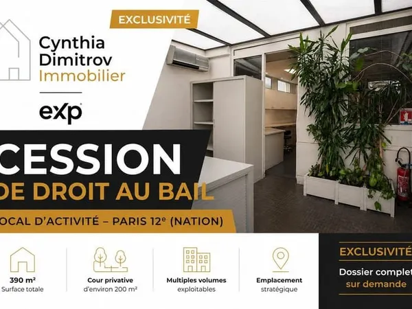 CESSION DE DROIT AU BAIL - LOCAL D'ACTIVITÉ - PARIS 12€ (NA