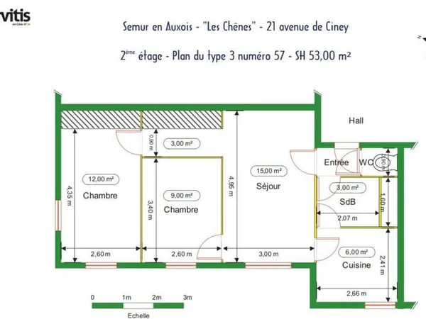 À louer - Appartement T3 à Semur en Auxois