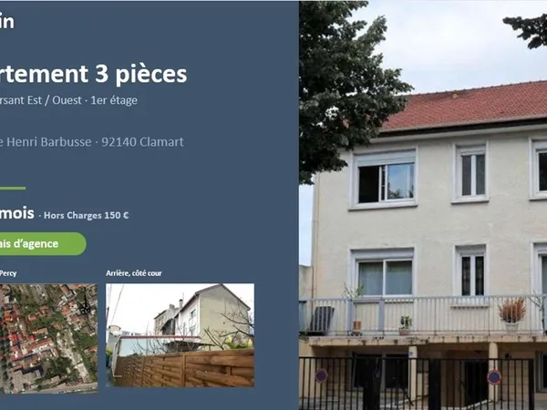 Location appartement 3P 61m2