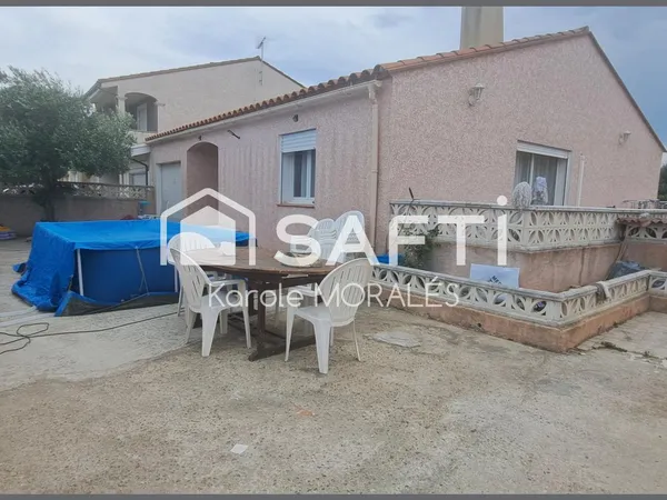 PERPIGNAN, MAISON T4, PLAIN PIED, 3 FACES AVEC JARDIN PISCINABLE