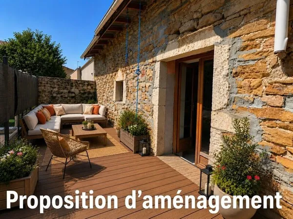 A vendre - Maison de village en pierre à rénover - potentiel 140m² + garage + terrasse 16.7m² - Bett