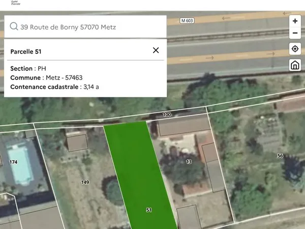 Terrain constructible 314 mètres carrés- Metz Route de Borny- certificat d urbanisme obtenu