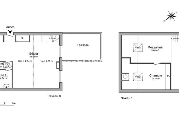 Appartement 2 pièces 63 m²