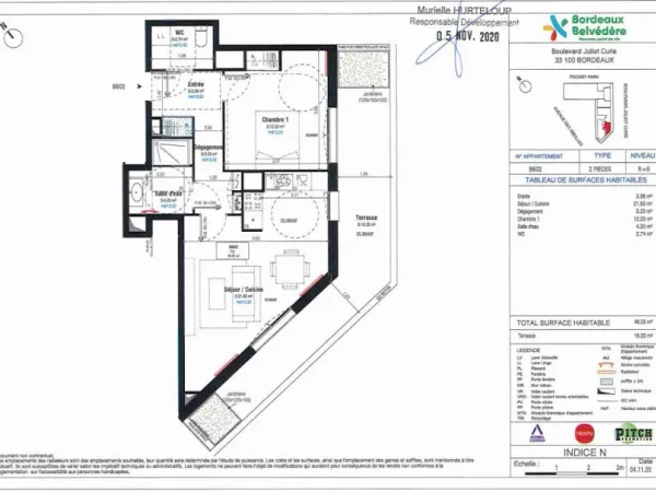 Appartement 2 pièces 49 m²