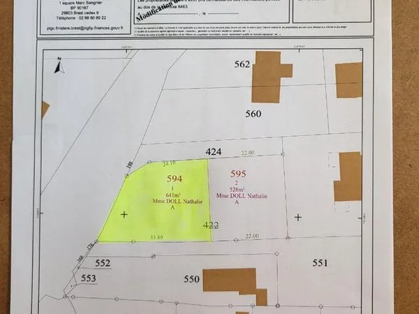 Terrain 641 m² Roscoff