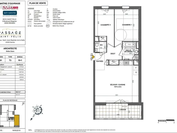 Appartement T3 récent - Quartier Saint-Félix - Disponible au 28/09/2026