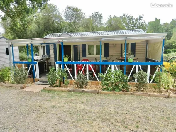 🏡 MOBIL-HOME 30 m2 + GRANDE TERRASSE COUVERTE - LANDES - 6 000 À DÉBATTRE