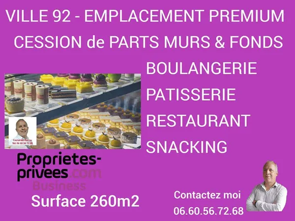 Murs & fonds boulangerie dans ville prisée du 92