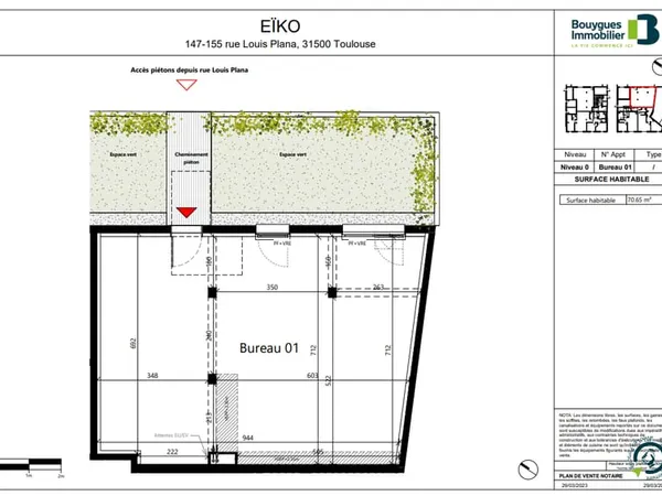 Bureau 71 m²