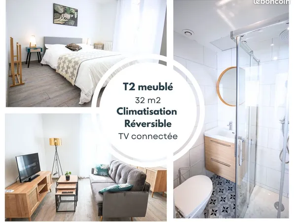 Très joli T2 meublé climatisé