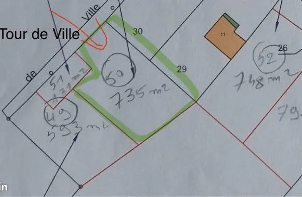 Terrain constructible Seraucourt Legrand lot n 50 : 1172 m2 / viabilisé et borné
