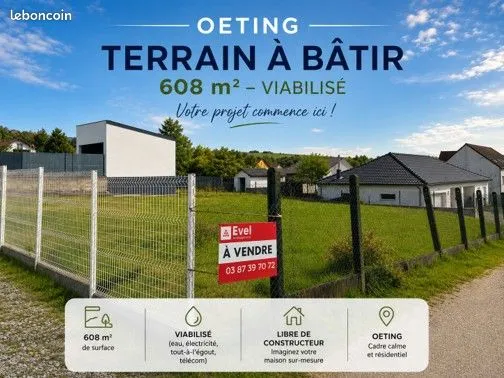 Terrain 608 m² Oeting