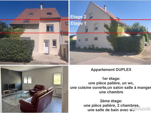 Duplex 96 m2 meublé dans maison individuelle