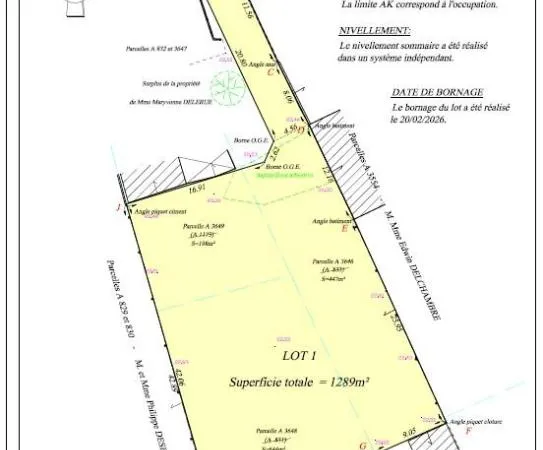Terrain 1289 m²