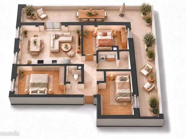 Appartement 4 pièces 76 m²