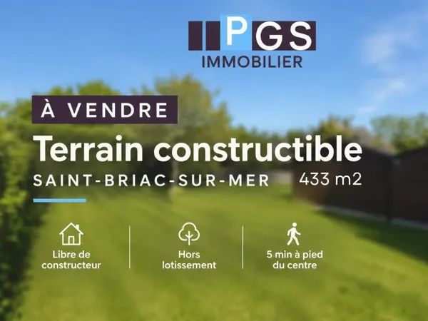 Vends terrain à bâtir - 433 m² - Saint-Briac-sur-Mer 35800