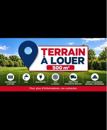 TERRAIN 500 m² À LOUER - STOCKAGE / DÉPÔT / ARTISANS