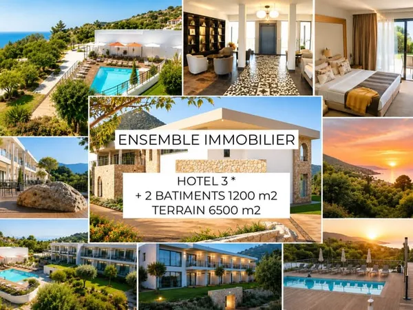 À vendre - Ensemble immobilier avec vue mer : Hôtel 3* et 2 batiments - proche de L'ILE ROUSSE (20)