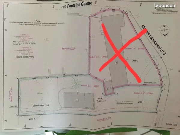 Retour à la vente - Terrain 1020 m2 + grange