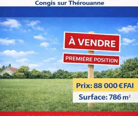 Terrain 786 m² Congis-sur-Thérouanne