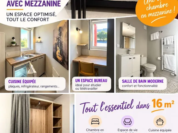 Studio 1 pièce 17 m²