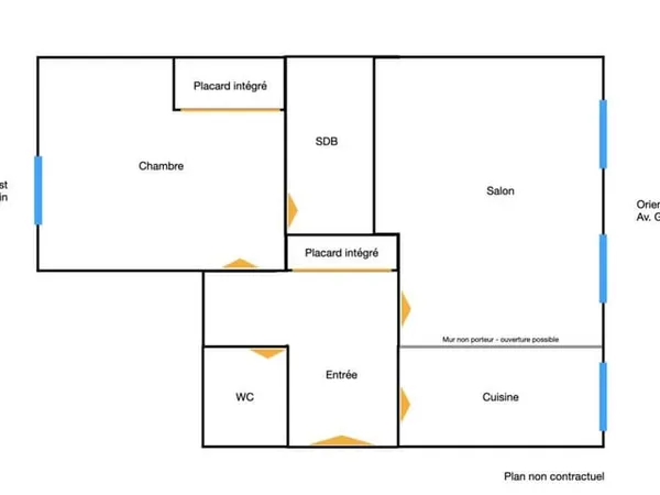 Appartement 2 pièces 52 m²