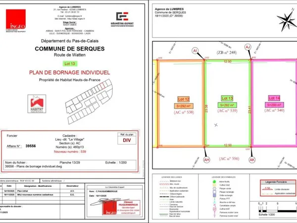 Terrain en lotissement 292 m²