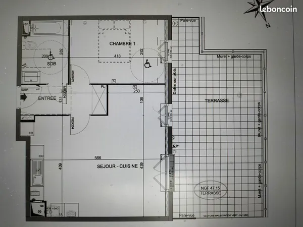 Appartement neuf T2 de 52 m² + belle terrasse 30 m², 400 m de la gare de MELUN